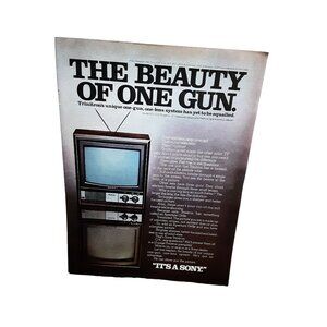 1975 Sony Trinitron Television TV One Gun One Lens Original Print Ad 70s